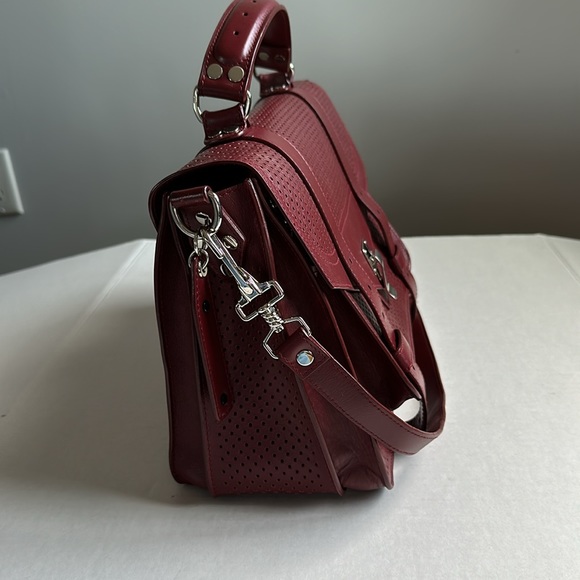 Proenza Schouler medium PS1 leather satchel bag in burgundy color - Picture 3 of 10